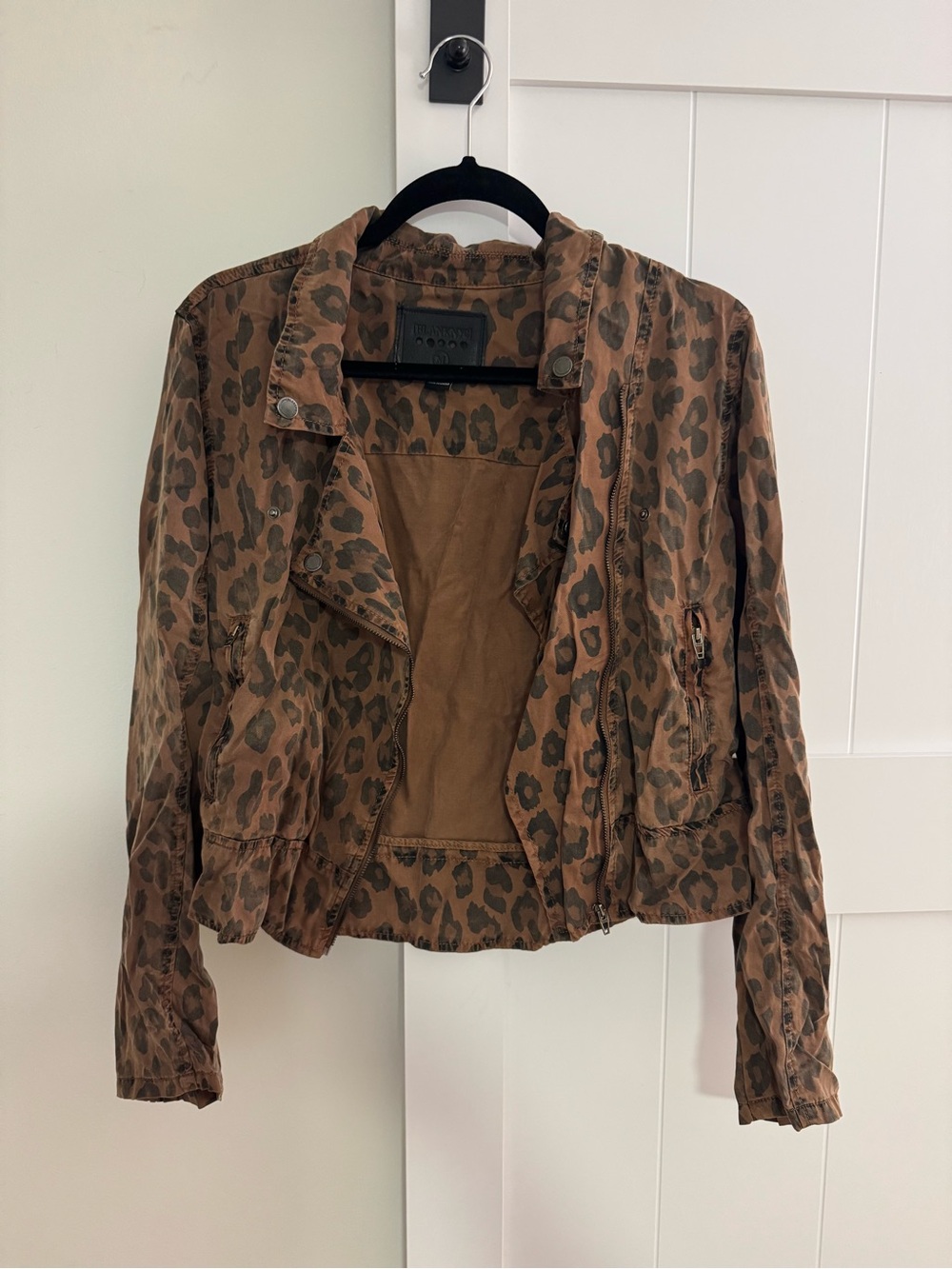 Blank NYC Brown Leopard Print Bomber Jacket